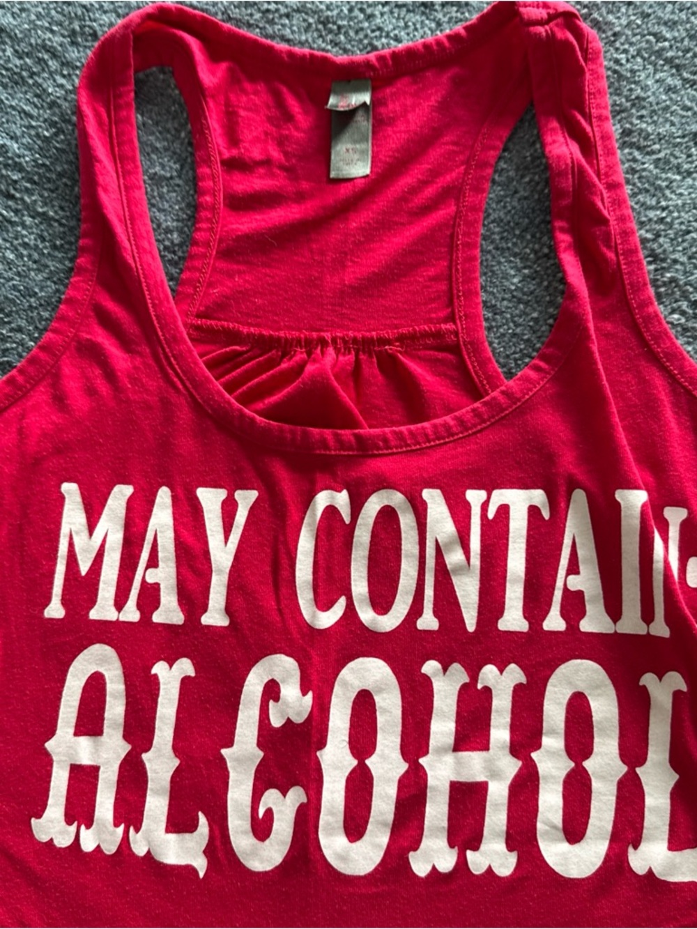 Women’s Red Graphic Tank Top - May Contain Alcohol